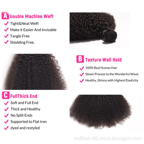 Wholesale Cheap Vendor Remy Afro Human Weave Bundles Virgin Raw Mongolian Kinky Curly Hair